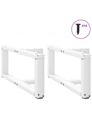 Gambe Tavolino da Caffè a T 2 pz Bianco 60x25x(30-31)cm Acciaio