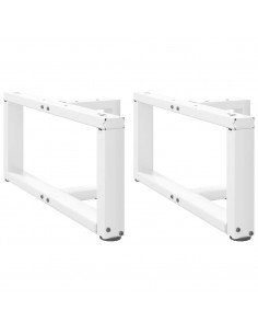 Gambe Tavolino da Caffè a T 2 pz Bianco 70x25x(30-31)cm Acciaio