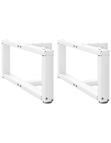 Gambe Tavolino da Caffè a T 2 pz Bianco 70x25x(30-31)cm Acciaio