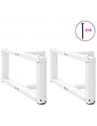 Gambe Tavolino da Caffè a T 2 pz Bianco 70x25x(30-31)cm Acciaio