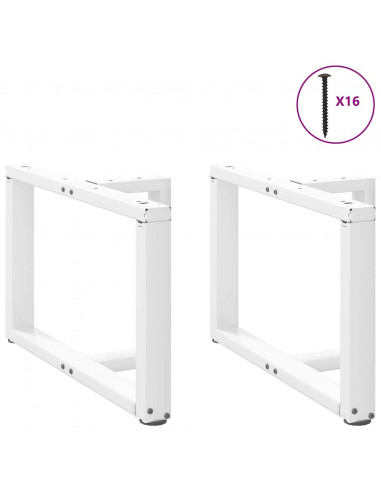 Gambe Tavolino da Caffè a T 2 pz Bianco 70x25x(42-43)cm Acciaio