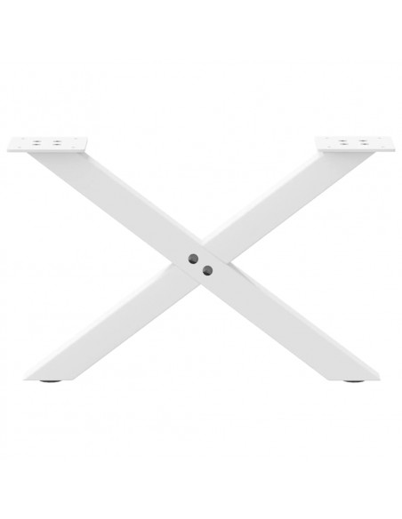 Gambe Tavolino da Caffè a X 2 pz Bianco 50x(30-31)cm in Acciaio