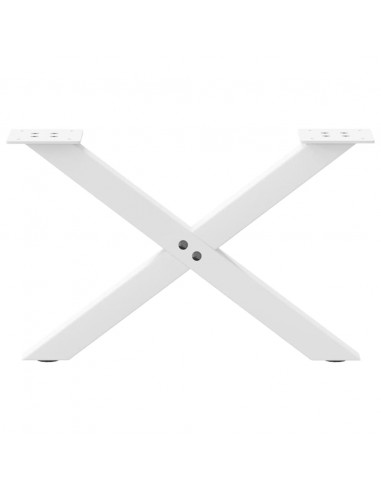 Gambe Tavolino da Caffè a X 2 pz Bianco 60x(30-31)cm in Acciaio
