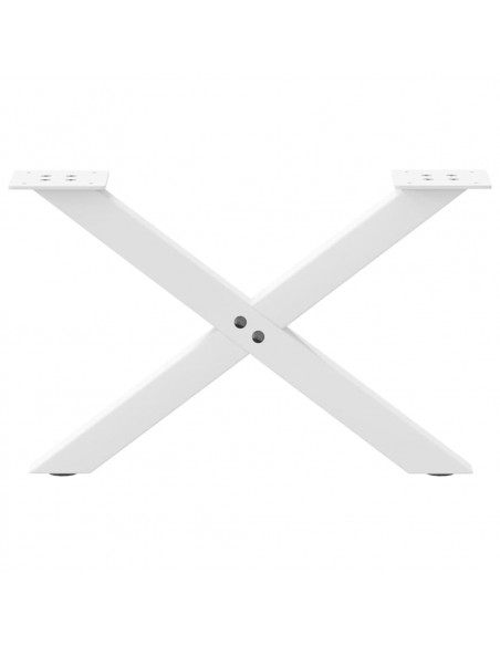 Gambe Tavolino da Caffè a X 2 pz Bianco 60x(30-31)cm in Acciaio