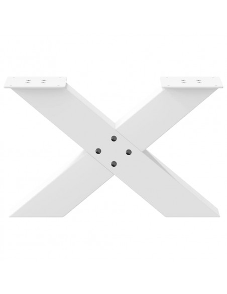 Gambe Tavolino da Caffè a X 2 pz Bianco 60x(30-31)cm in Acciaio