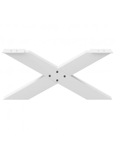 Gambe Tavolino da Caffè a X 2 pz Bianco 70x(30-31)cm in Acciaio