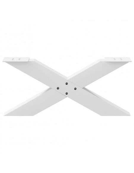 Gambe Tavolino da Caffè a X 2 pz Bianco 70x(30-31)cm in Acciaio