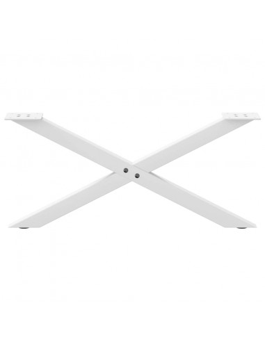 Gambe Tavolino da Caffè a X 2 pz Bianco 70x(30-31)cm in Acciaio