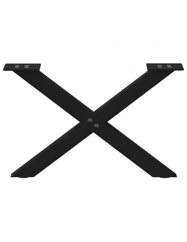Gambe Tavolino da Caffè a X 2 pz Nero 60x(30-31) cm in Acciaio