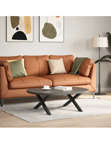 Gambe Tavolino da Caffè a X 2 pz Nero 70x(30-31) cm in Acciaio