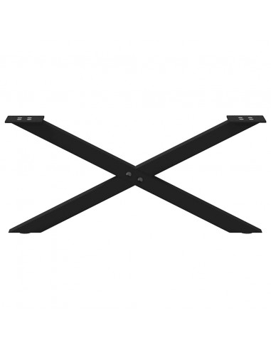 Gambe Tavolino da Caffè a X 2 pz Nero 70x(30-31) cm in Acciaio