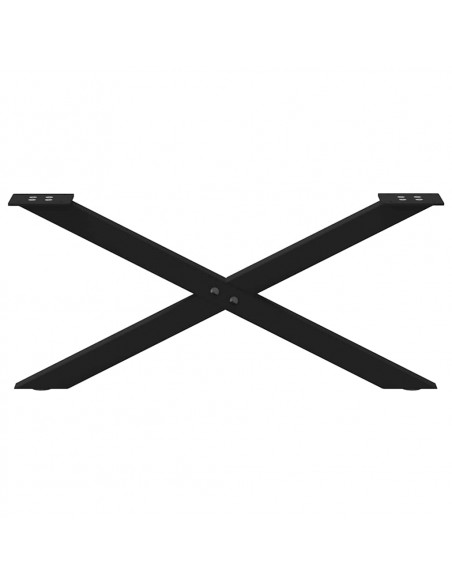 Gambe Tavolino da Caffè a X 2 pz Nero 70x(30-31) cm in Acciaio