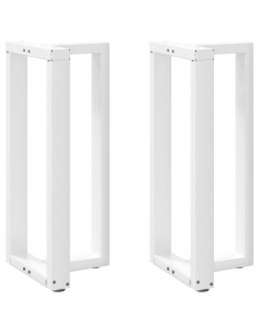 Gambe per tavolo da bar a forma di T 2 pz bianche 40x35x(90-91) cm in acciaio 2