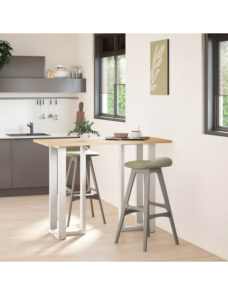 Gambe Tavolo Bar a Forma T 2pz bianco 40x35x(101-102)cm Acciaio