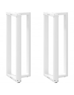Gambe Tavolo Bar a Forma T 2pz bianco 40x35x(111-112)cm Acciaio