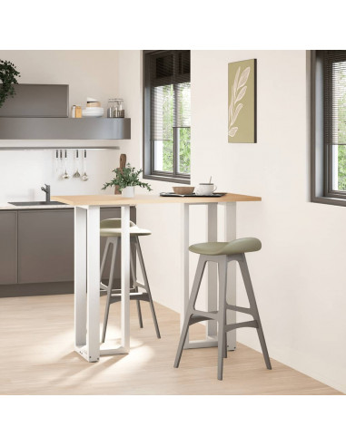 Gambe Tavolo Bar a Forma T 2pz bianco 40x35x(111-112)cm Acciaio