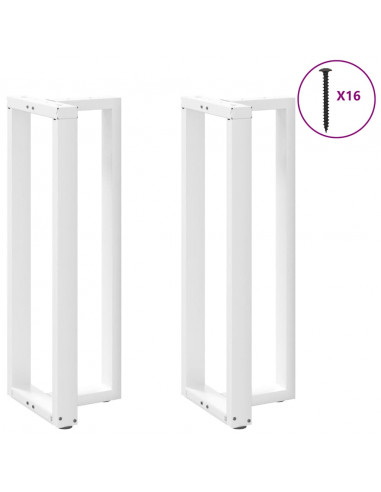 Gambe Tavolo Bar a Forma T 2pz bianco 40x35x(111-112)cm Acciaio