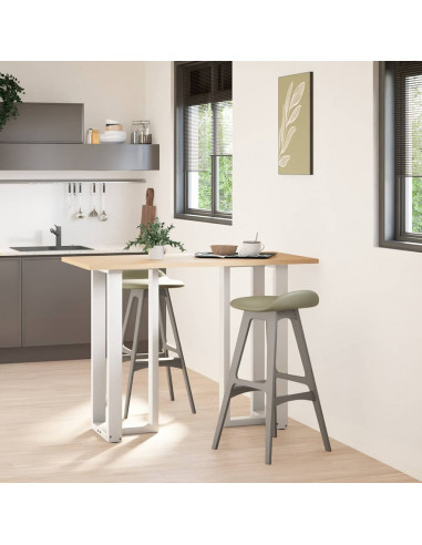 Gambe Tavolo Bar a Forma T 2pz bianco 50x35x(101-102)cm Acciaio
