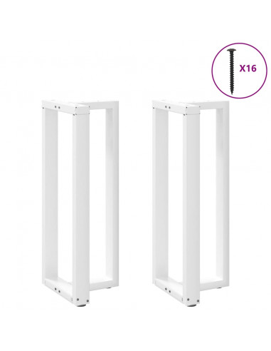 Gambe Tavolo Bar a Forma T 2pz bianco 50x35x(101-102)cm Acciaio