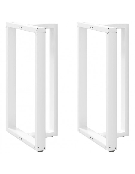 Gambe Tavolo Bar a Forma T 2pz bianco 60x35x(101-102)cm Acciaio