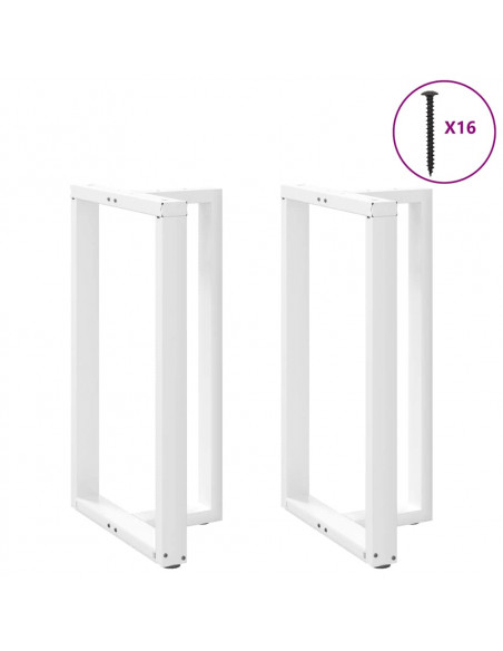 Gambe Tavolo Bar a Forma T 2pz bianco 60x35x(101-102)cm Acciaio