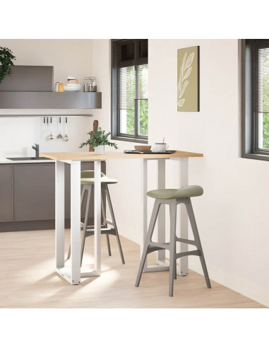 Gambe Tavolo Bar a Forma T 2pz bianco 60x35x(111-112)cm Acciaio