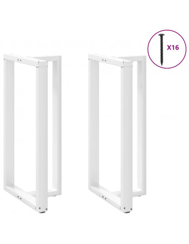 Gambe Tavolo Bar a Forma T 2pz bianco 60x35x(111-112)cm Acciaio