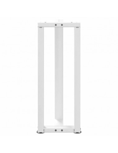 Gambe Tavolo Consolle a T 2 pz Bianco 20x28x(72-73) cm Acciaio
