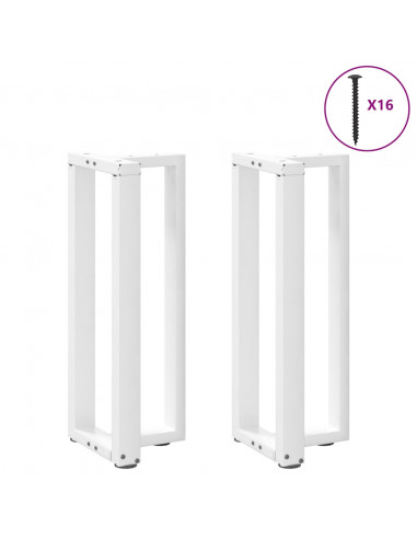 Gambe Tavolo Consolle a T 2 pz Bianco 38x25x(72-73) cm Acciaio