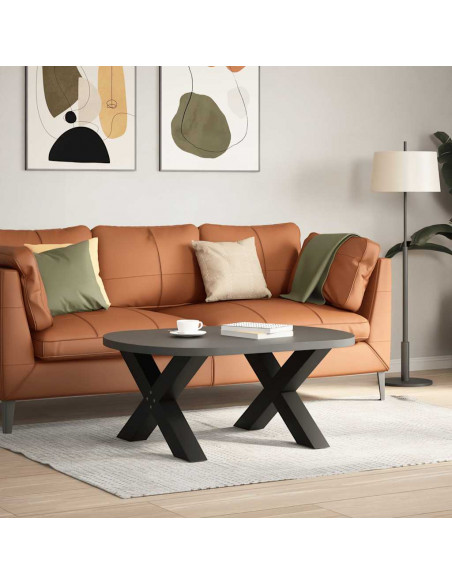 Gambe Tavolo Pranzo a Forma di X 2 pz Nero 70x(42-43)cm Acciaio