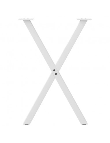Gambe per tavolo da pranzo a forma di X 2 pz bianche 57x(72-73) cm in acciaio