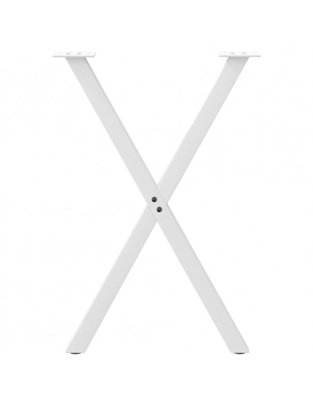 Gambe per tavolo da pranzo a forma di X 2 pz bianche 57x(72-73) cm in acciaio