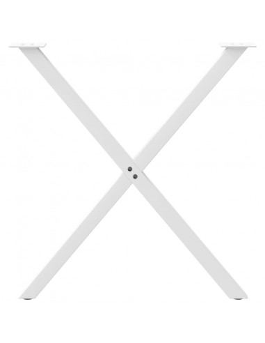 Gambe per tavolo da pranzo a forma di X 2 pz bianche 70x(72-73) cm in acciaio