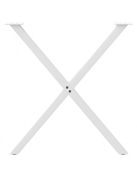 Gambe per tavolo da pranzo a forma di X 2 pz bianche 80x(72-73) cm in acciaio