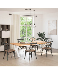 Gambe per tavolo da pranzo a forma di X 2 pz bianche 80x(72-73) cm in acciaio 2