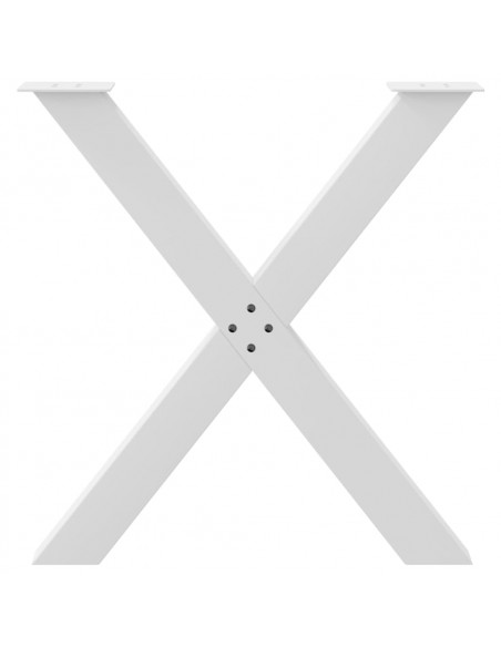 Gambe per tavolo da pranzo a forma di X 2 pz bianche 80x(72-73) cm in acciaio