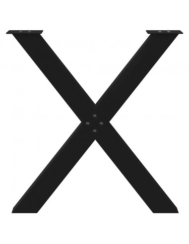 Gambe Tavolo Pranzo a Forma X 2 pz Nero 80x(72-73) cm Acciaio