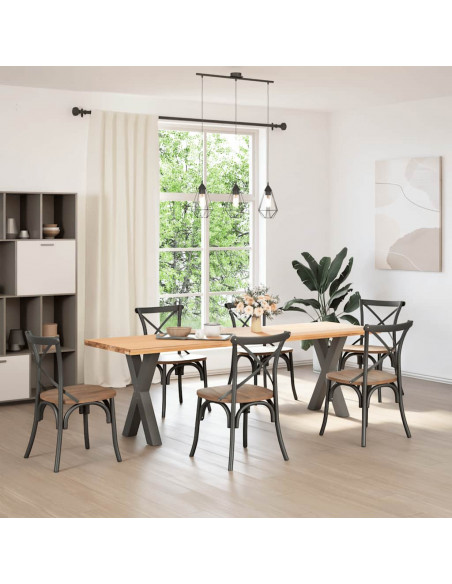 Gambe Tavolo Pranzo a X 2 pz Antracite 50x(72-73) cm Acciaio