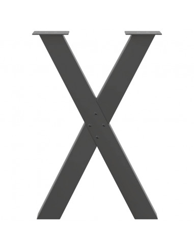 Gambe Tavolo Pranzo a X 2 pz Antracite 50x(72-73) cm Acciaio