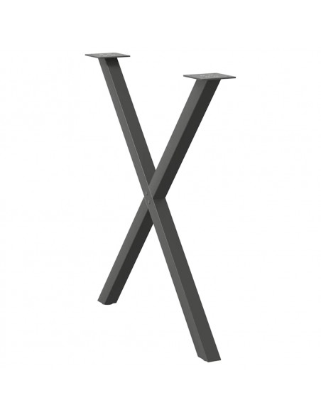 Gambe Tavolo Pranzo a X 2 pz Antracite 70x(72-73) cm Acciaio