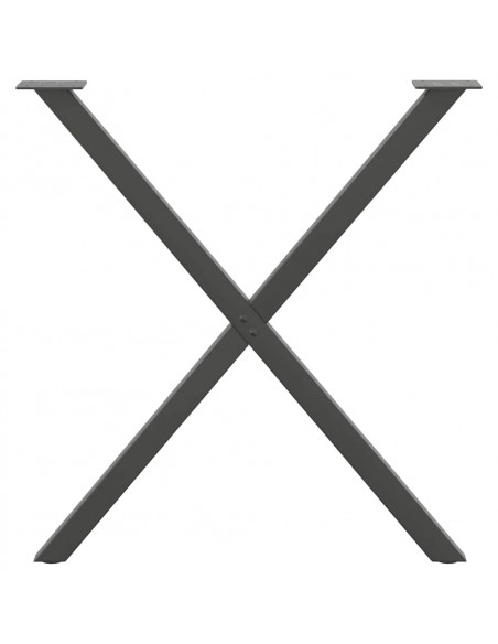 Gambe Tavolo Pranzo a X 2 pz Antracite 70x(72-73) cm Acciaio