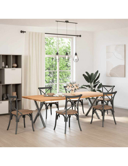 Gambe Tavolo Pranzo a X 2 pz Antracite 80x(72-73) cm Acciaio