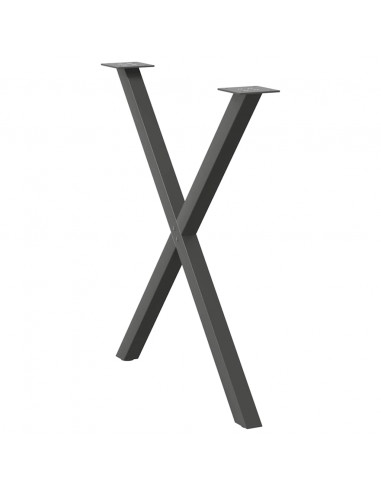 Gambe Tavolo Pranzo a X 2 pz Antracite 80x(72-73) cm Acciaio
