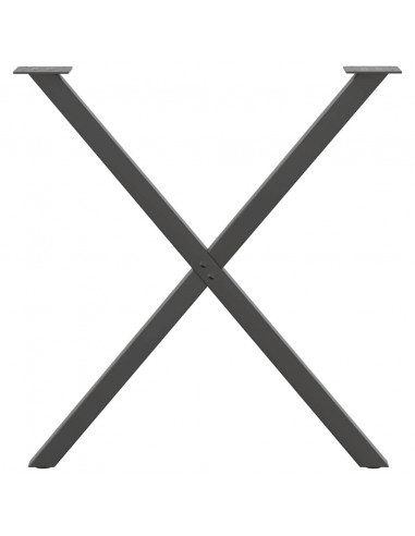 Gambe Tavolo Pranzo a X 2 pz Antracite 80x(72-73) cm Acciaio