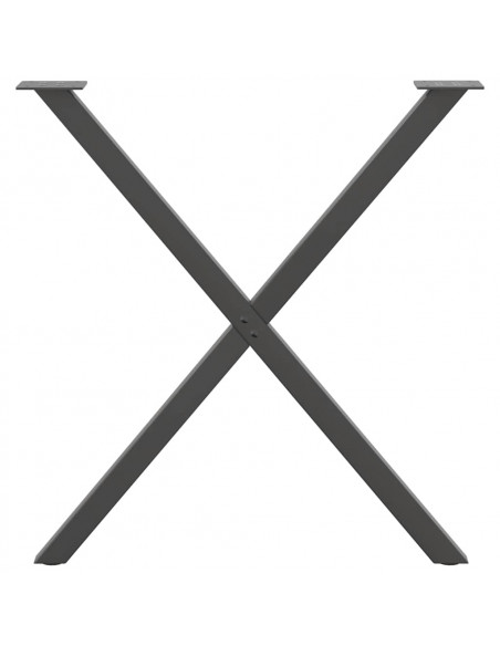 Gambe Tavolo Pranzo a X 2 pz Antracite 80x(72-73) cm Acciaio