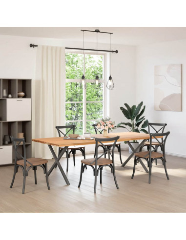 Gambe Tavolo Pranzo a X 2 pz Antracite 90x(72-73) cm Acciaio