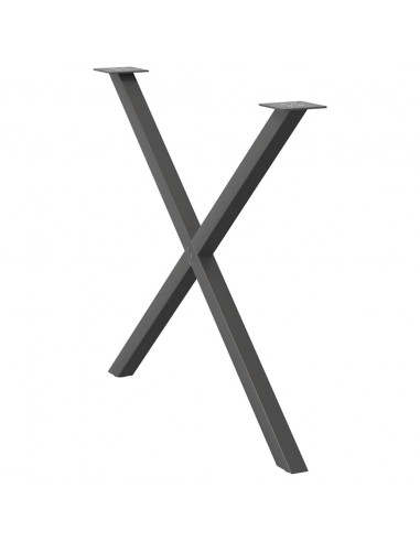 Gambe Tavolo Pranzo a X 2 pz Antracite 90x(72-73) cm Acciaio