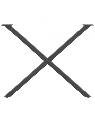 Gambe Tavolo Pranzo a X 2 pz Antracite 90x(72-73) cm Acciaio