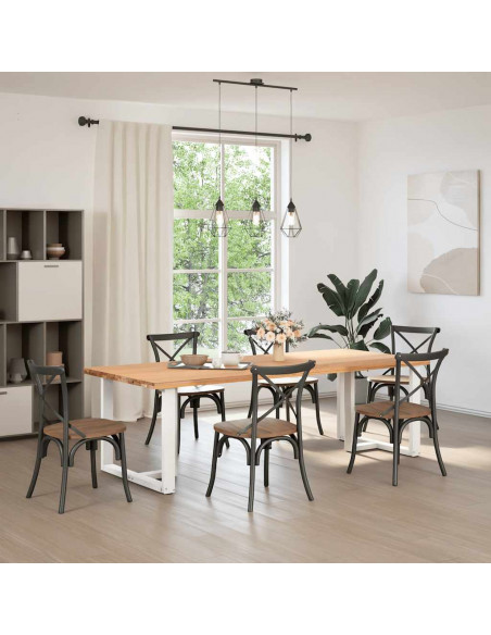 Gambe Tavolo Pranzo Forma T 2pz Bianco 100x35x(72-73)cm Acciaio
