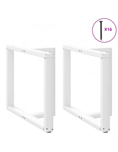 Gambe Tavolo Pranzo Forma T 2pz Bianco 100x35x(72-73)cm Acciaio